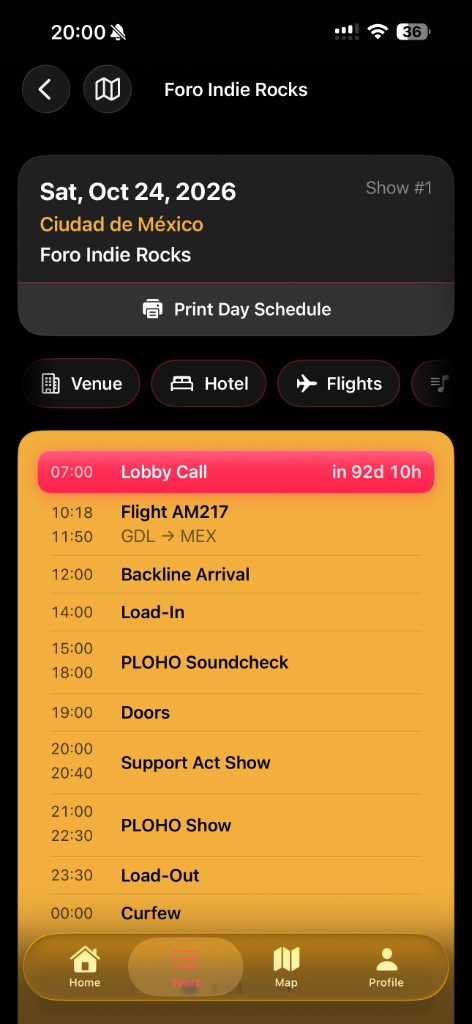 Toor Pro day schedule — PLOHO at Foro Indie Rocks, Ciudad de México